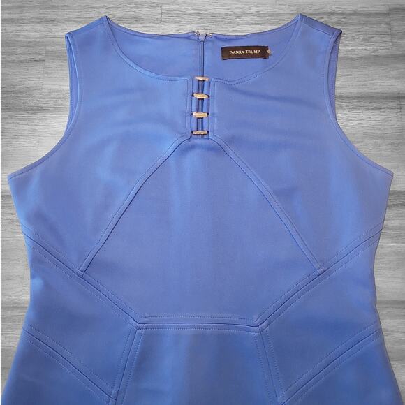 Ivanka Trump Blue Sheath Dress Sz 8 Slim Fit Work Event Style EUC - Picture 3 of 11